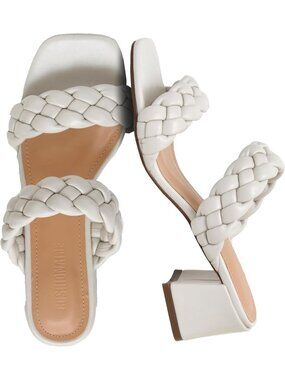 Women's Ivory Onyx Braided Heel Sandal +Memory Foam Wide Widths Available